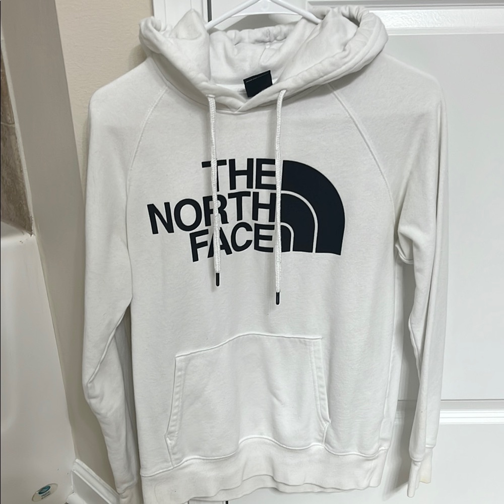 The North Face White and Black Logo Hoodie